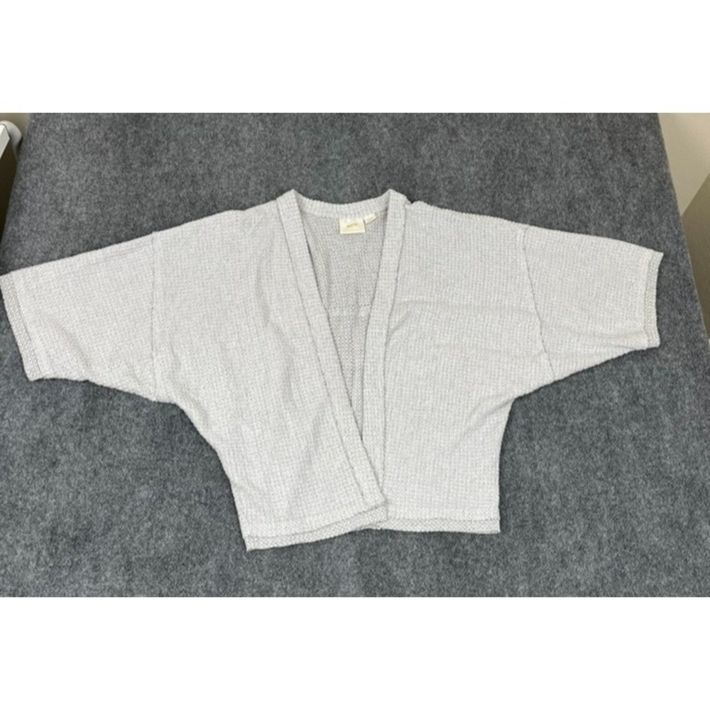 Maeve by Anthropologie Womens Gray Waffle Knit Open Front Cardigan Size M
